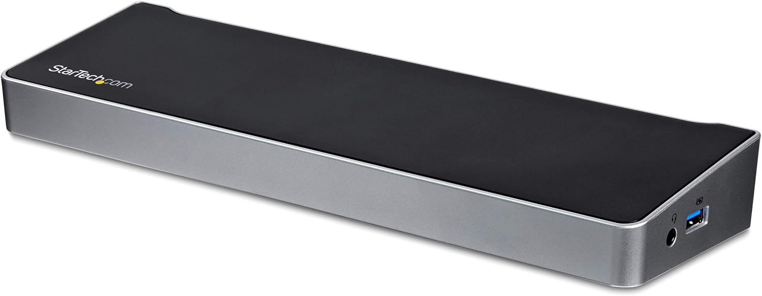 StarTech.com Triple Monitor USB 3.0 Docking Station, 2x 4K DisplayPort & HDMI, USB Type A Universal Laptop Dock, Windows/Mac, TAA