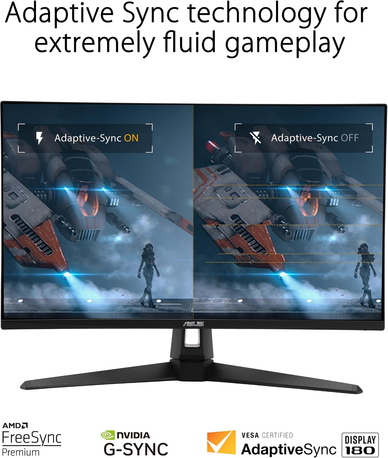 ASUS TUF Gaming 27' 1440P HDR Monitor (VG27AQ3A) – QHD (2560 x 1440), 180Hz, 1ms, Fast IPS, 130% sRGB, Extreme Low Motion Blur Sync, Speakers, Freesync Premium, G-SYNC Compatible, HDMI, DisplayPort
