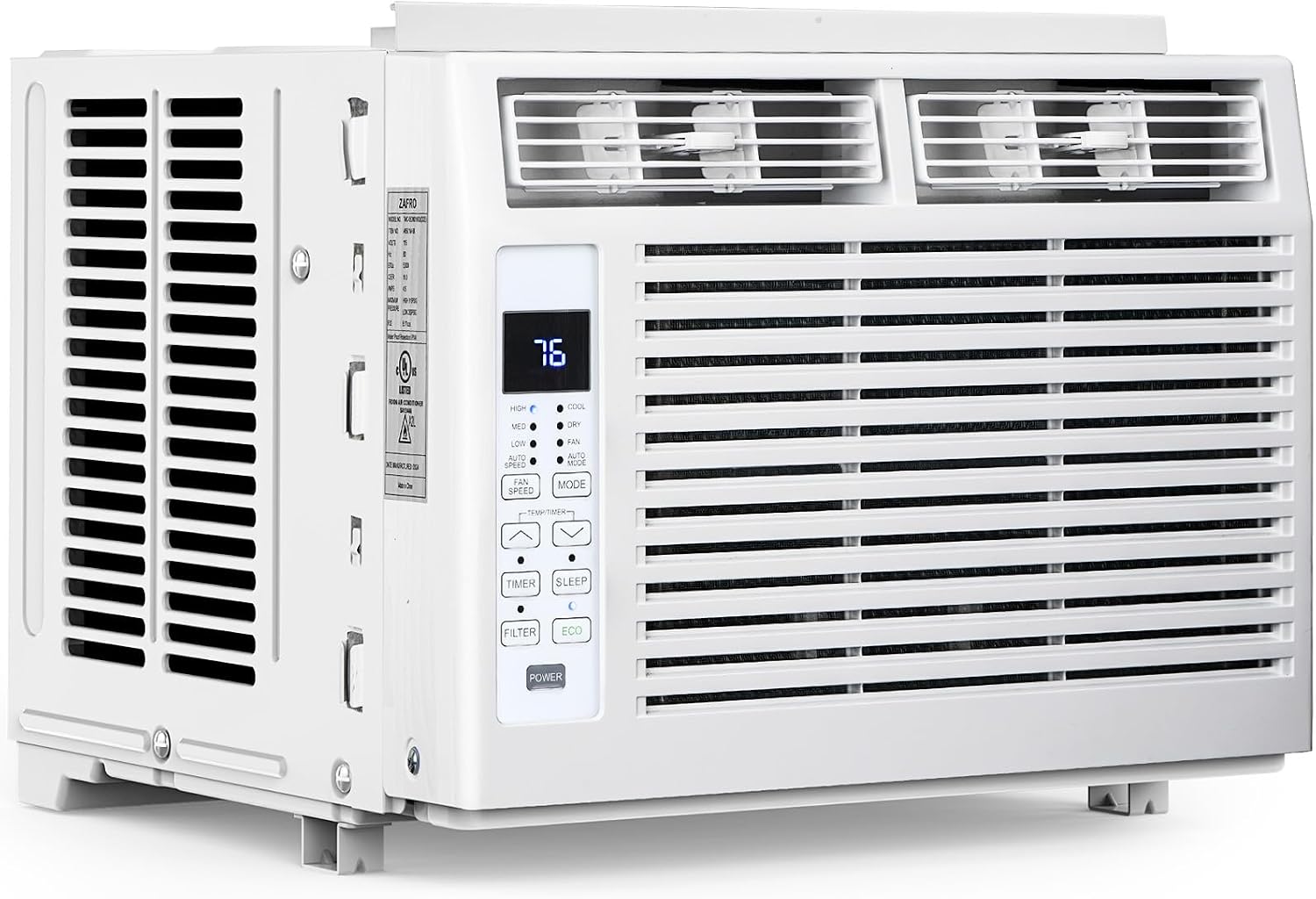 Electactic 6,000 BTU Window Air Conditioner, Window AC Unit with Cooling, Dry Function, 4 Fan Speeds, 24H Timer & Sleep Mode, Cools Up to 250 Sq.ft for Bedroom, Living Room, Office