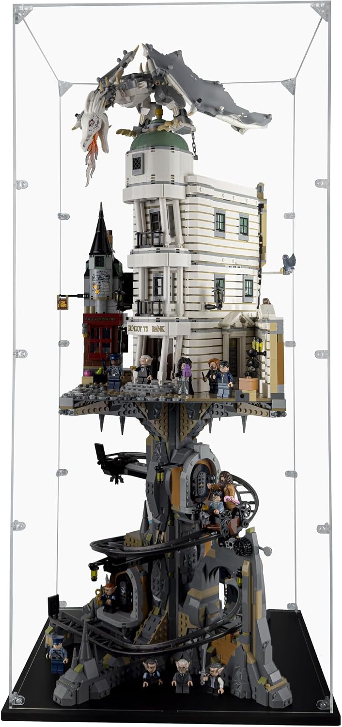 Acrylic Display Case Compatible for LEGO Gringotts Wizarding Bank – Collectors' Edition #76417, Dustproof Display Case (Case Only) (Lego Sets are NOT Included)