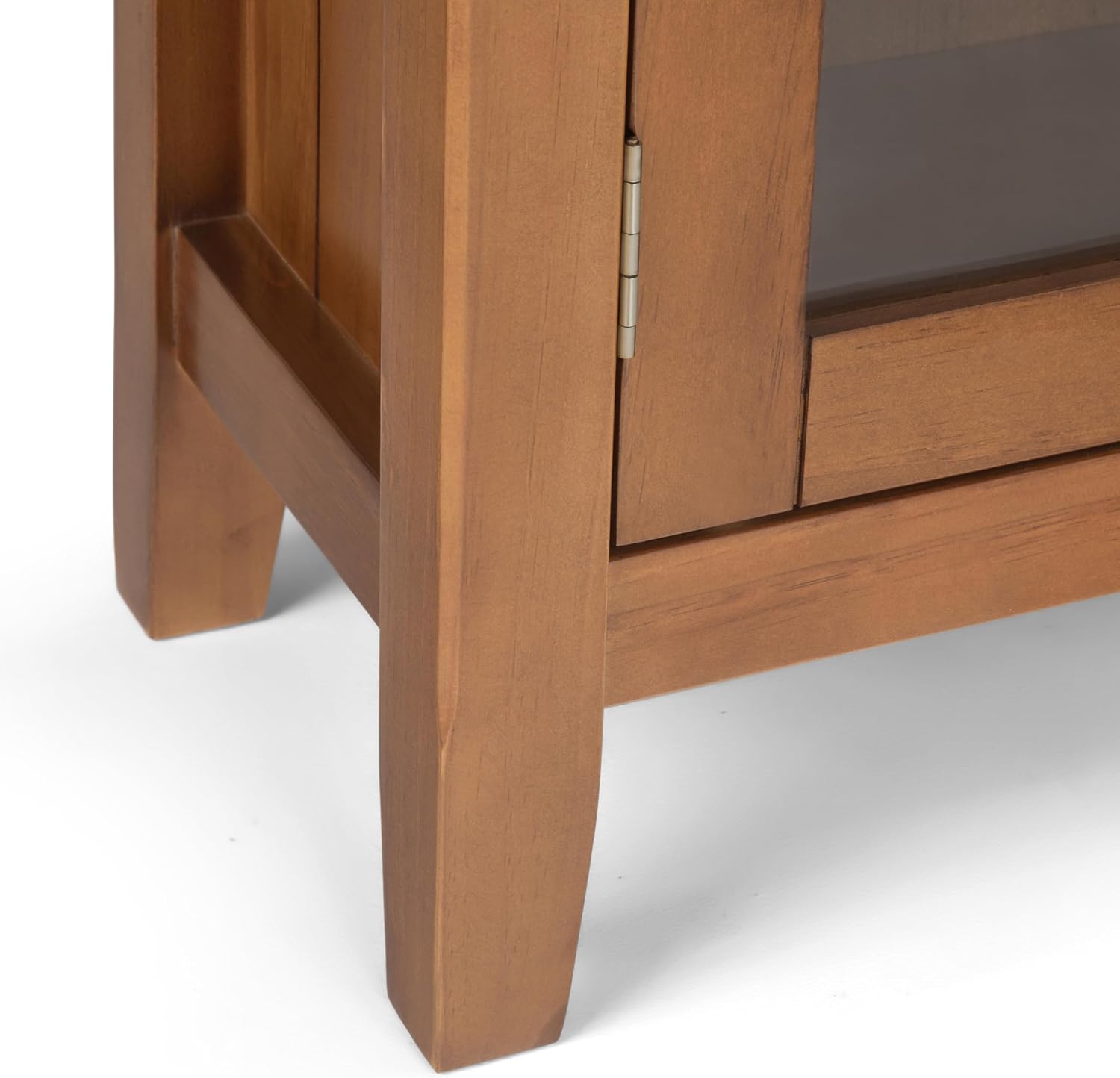 SIMPLIHOME Acadian Storage Cabinet - 36 inch Wide Solid Wood Entryway Storage Cabinet in Light Golden Brown, Transitional Cabinet for Hallway or Living Room with 2 Drawers and Adjustable Shelves