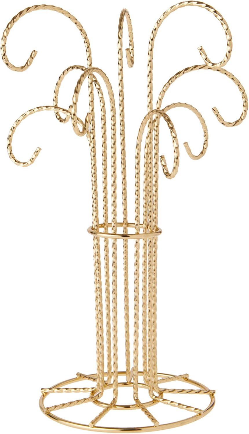 Bard's 9 Arm Gold-toned Ornament Stand, 12' H x 6.75' W x 6.75' D, Pack of 3