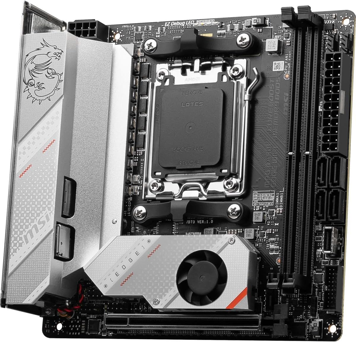 MSI MPG B650I Edge WiFi Gaming Motherboard (AMD Ryzen 9000/8000/7000 Series Processors, AM5, DDR5, PCIe 4.0, M.2, SATA 6Gb/s, USB 3.2 Gen 2, HDMI, Wi-Fi 6E, Bluetooth 5.3, 2.5Gbps LAN, Mini-ITX)