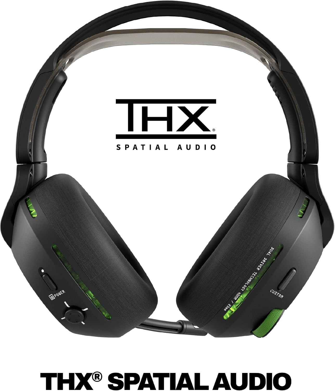 Skullcandy Crusher PLYR 720 Wireless Gaming Headset, Ultimate Immersion and Comfort, THX Spatial Audio, Multi-Sensory Bass, Removable Mic, Xbox, PC, PlayStation, Wireless Transmitter - Digi-Black Xbox