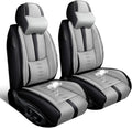 Car Seat Covers 2 Seats Fit for Mazda CX-30 2020-2024 2025,Waterproof Leather Seat Covers,Airbag Compatible,Car Seat Protectors Interior Sets(2PCS with Pillows,Black&Grey)