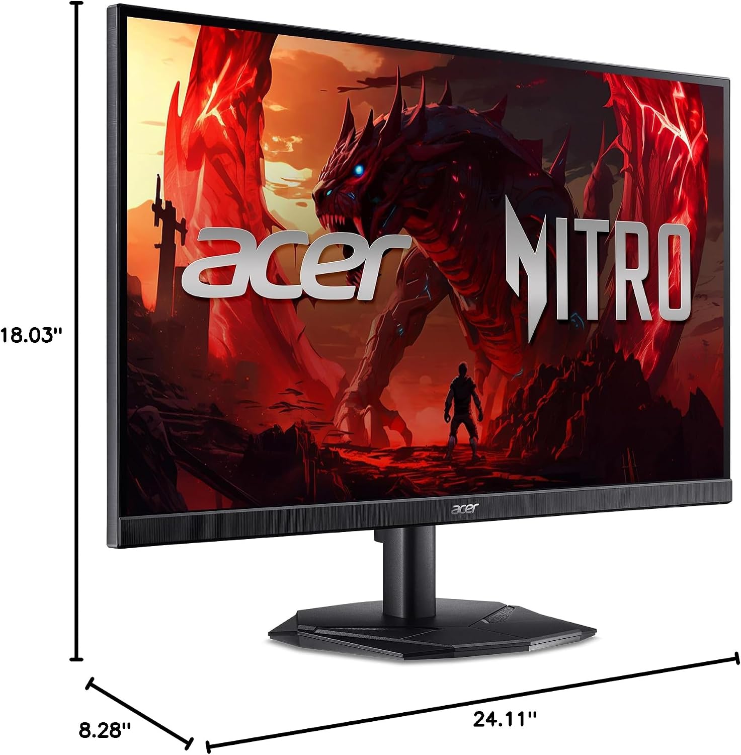 Acer Nitro 27 Inch Full HD 1920 x 1080 ZeroFrame Design Gaming IPS Monitor | AMD FreeSync Premium | 200Hz Refresh | Up to 0.5ms | 1 x Display Port 1.2 and 2 x HDMI 2.0 Ports | KG271 X1biip