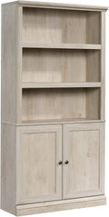 Sauder Miscellaneous Storage Bookcase with Doors, Adjustable Shelves, 5 Shelf Bookcase - Chalked Chestnut Finish