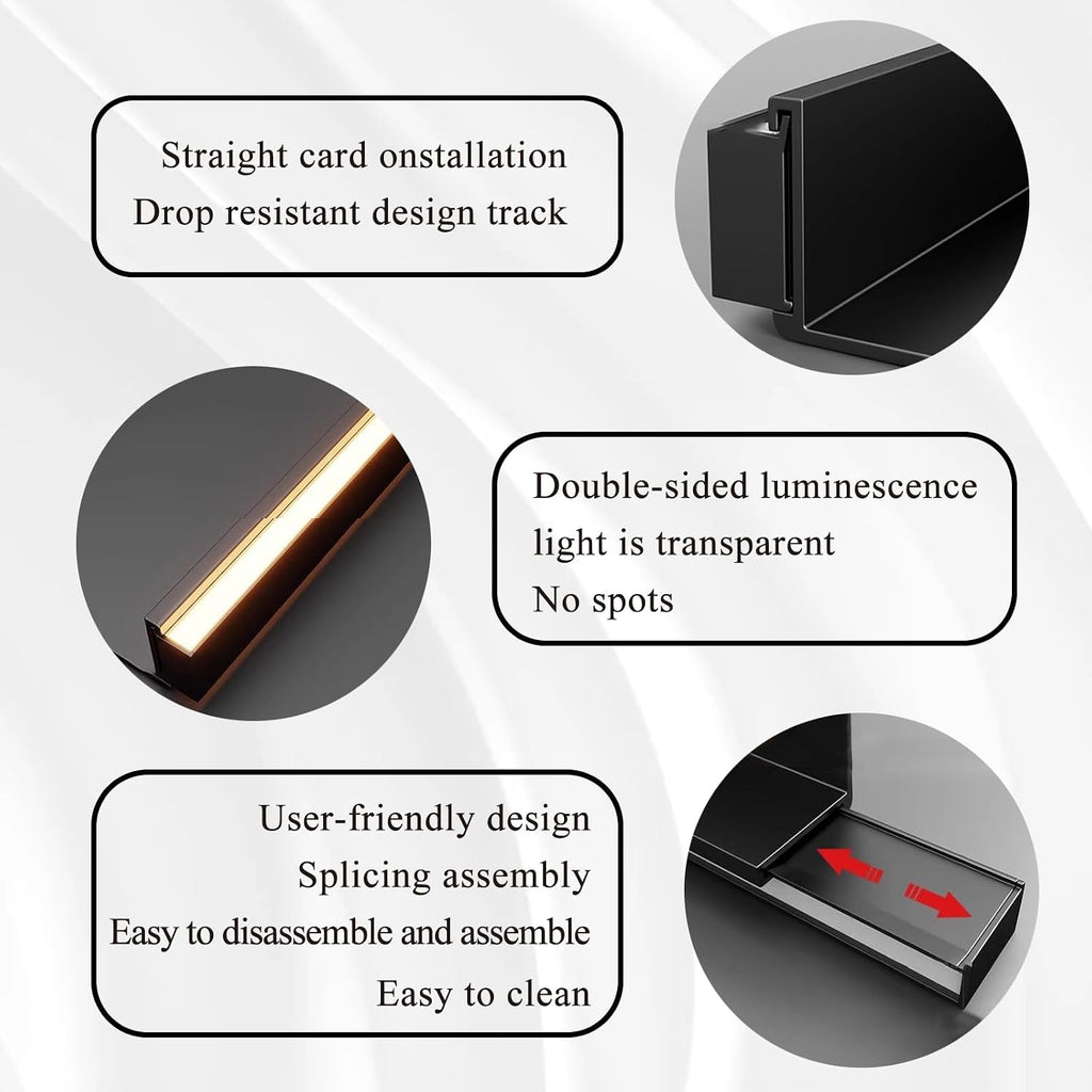 Floating Display Shelf with Built-in Illuminated LED Light and Transformer, Metal Wall Mounted Light-Emitting Shelves, Lighted Display Stand for Entrance Bar Countertop Bathroom