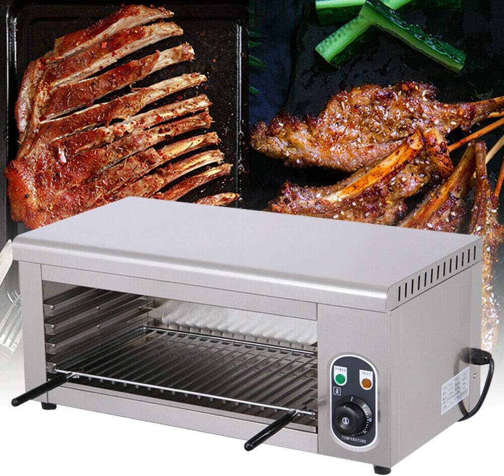 TFCFL Salamander Broiler Countertop Grill, 2000W Electric Cheese Melter Cheesemelter Broiler, Wall-mounted Cheese Broiler BBQ Counter for Restaurant Kitchen 50-300 ° C