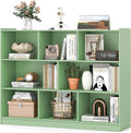 Giantex 8 Cube Bookcase, Freestanding 3-Tier Open Bookshelf, Modern Storage Display Cabinet, Wood Cube Storage Organizer for Living Room, Kid's Room, Mint Green