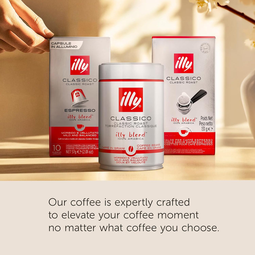 illy Coffee K Cup, Pods for Keurig Machines, Classico Medium Roast, 100% Arabica, Premium Italian Coffee, 32 Count, 4 Pack