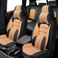 5 Seat Covers for Infiniti G35 2003-2010 Leather Car Seat Covers Waterproof Soft Car Seat Protectors Comfort Premium Automotive Seat Covers with Airbag（Luxury,Black+Orange）