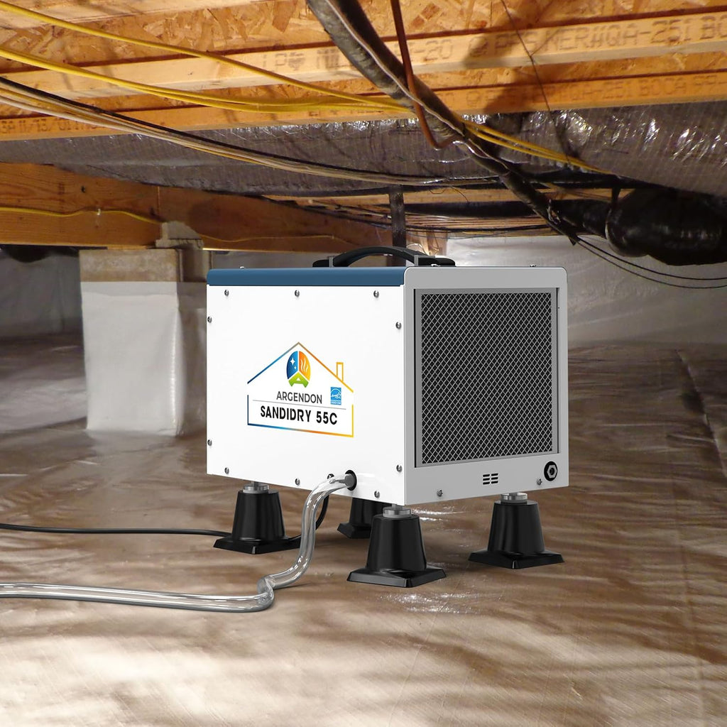 Argendon Commercial Dehumidifier with Pump for Crawlspace, Energy Star 120 Pints Basement Dehumidifier with Drain Hose for Large Space, Water Damage Unit, Ideal for Industrial and Job Sites