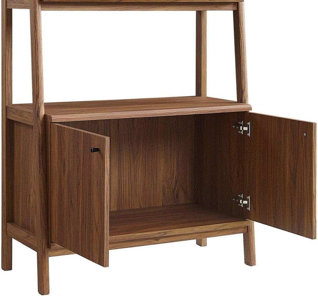 Modway 33' Bookshelf Display Case in Walnut