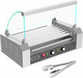 VIVO Electric 18 Hot Dog 7 Roller Grill Warmer, Stainless Steel, Commercial and Household 900W Machine with Cover, HOTDG-V207