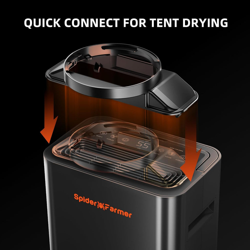 Spider Farmer New Grow Tent Fan 6' and Spider Farmer Dehumidifier with Drain Hose and Pump