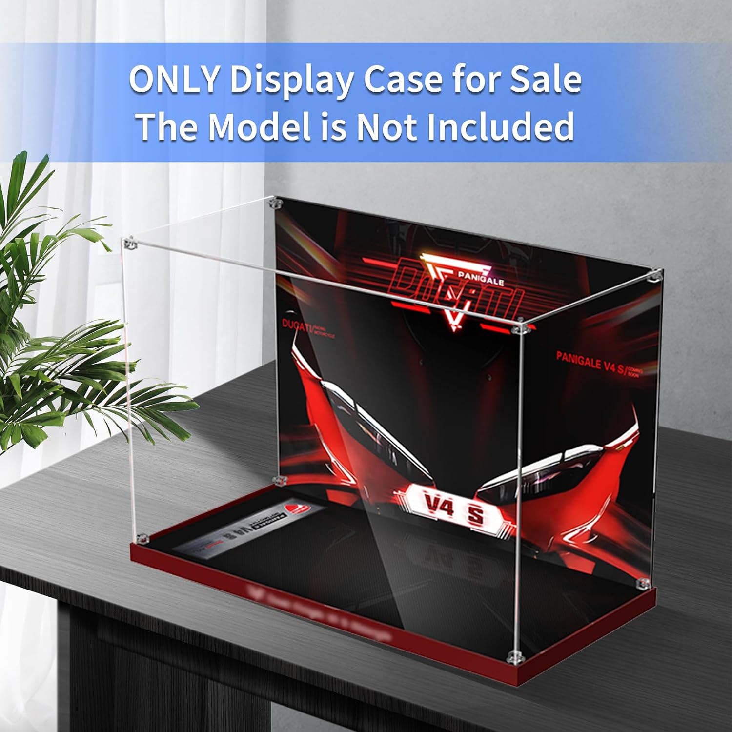 Acrylic Display Case for Lego 42202 Ducati Panigale V4 S; ONLY Display Case, The Model NOT Included