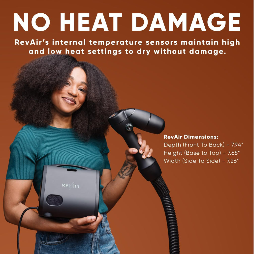 RevAir Reverse-Air Hair Dryer - Innovative Quick-Drying Hair Dryer for Curly, Wavy & Straight Hair - Revolutionary Reverse Blow Dryer -Hairdryer to Reduce Heat Damage & Styling Time