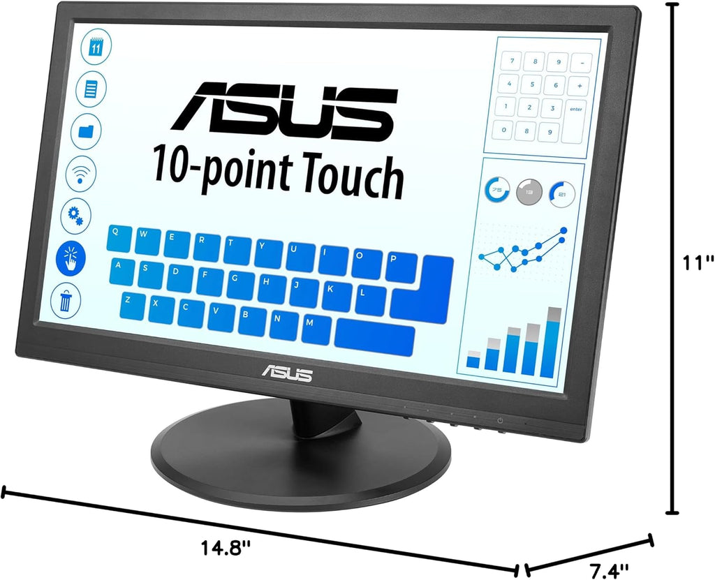 ASUS VT168HR 15.6' Full HD 1366X768 HDMI Back-lit LED Monitor, Black