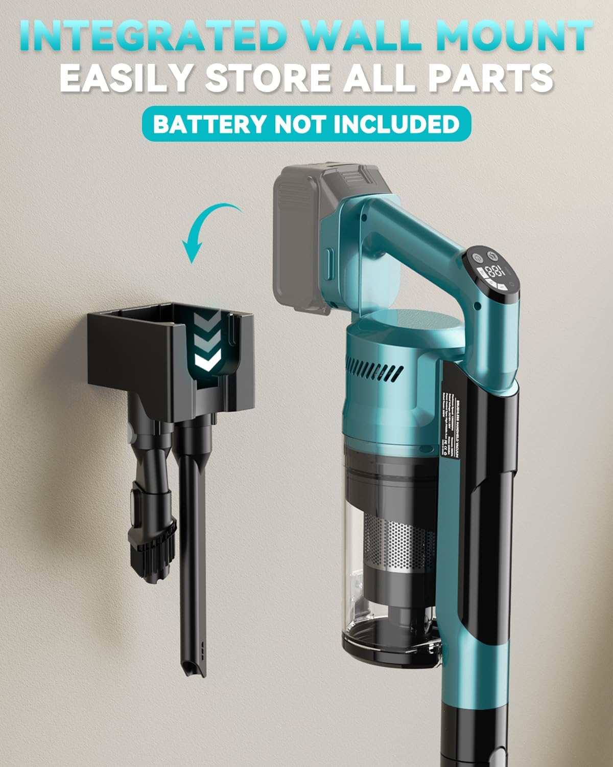 350W Cordless Vacuum Cleaner for Makita Battery, 35kPa Brushless Lightweight Stick Vacuum with 3 Mode Suction, 6 in 1 Stick Vacuum Cleaner with HEPA for Floor, Carpet, Car (Battery Not Included)