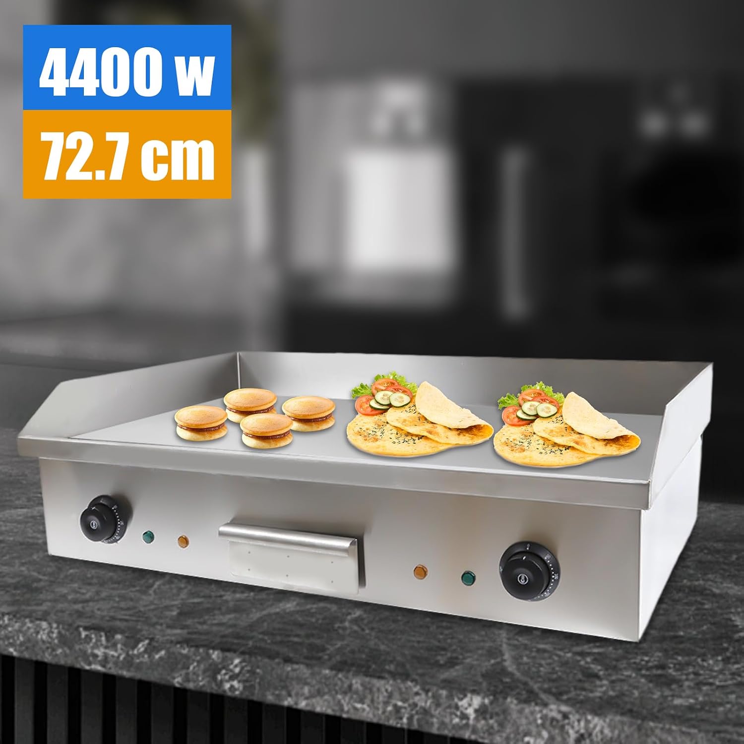 Electric Griddle, Electric Flat Top Griddle Non-Stick Teppanyaki Grill For Stir-Fry Omelets Pizza Pancakes Bacon, Adjustable Thermostatic Control 110V 4400W 29'