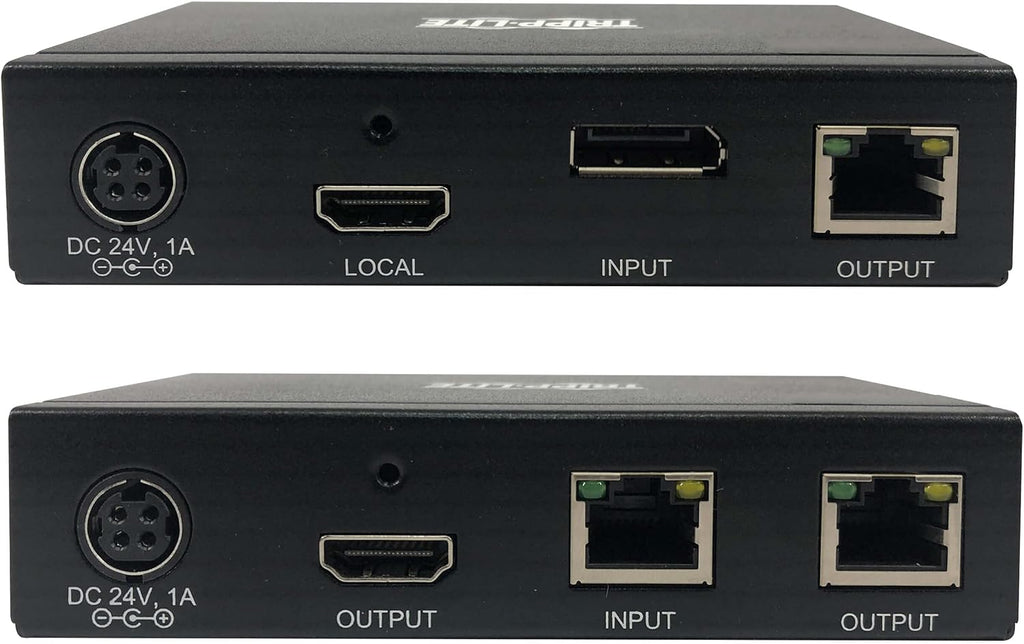 Tripp Lite DisplayPort to HDMI Over Ethernet Cat6 Extender Kit - Up to 230 feet or 70.1 Meters - 4K 60Hz Video, HDR, 4:4:4, PoC, TAA Compliant (B127A-111-BDTH)