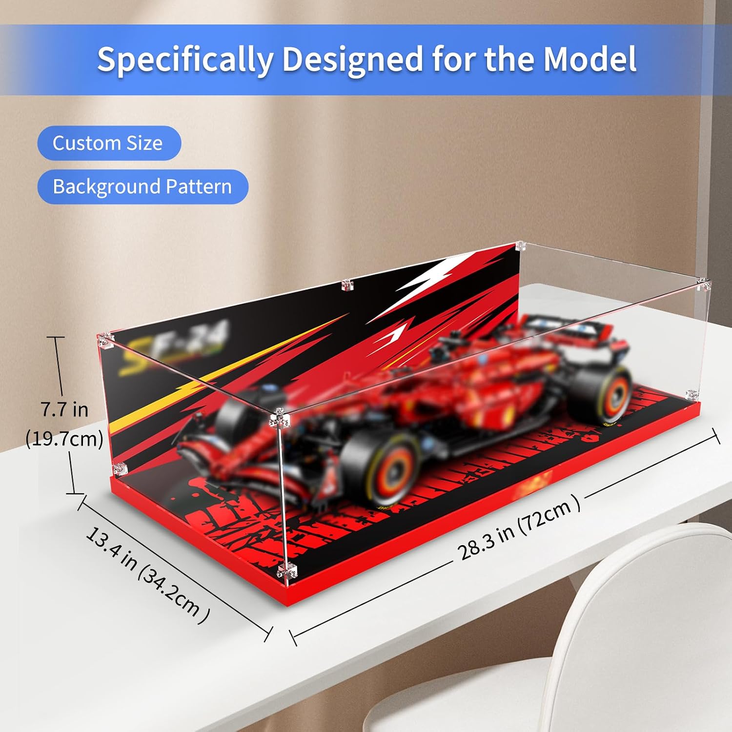 Acrylic Display Case for Lego 42207 Ferrari SF-24 F1; ONLY Display Case, The Model NOT Included