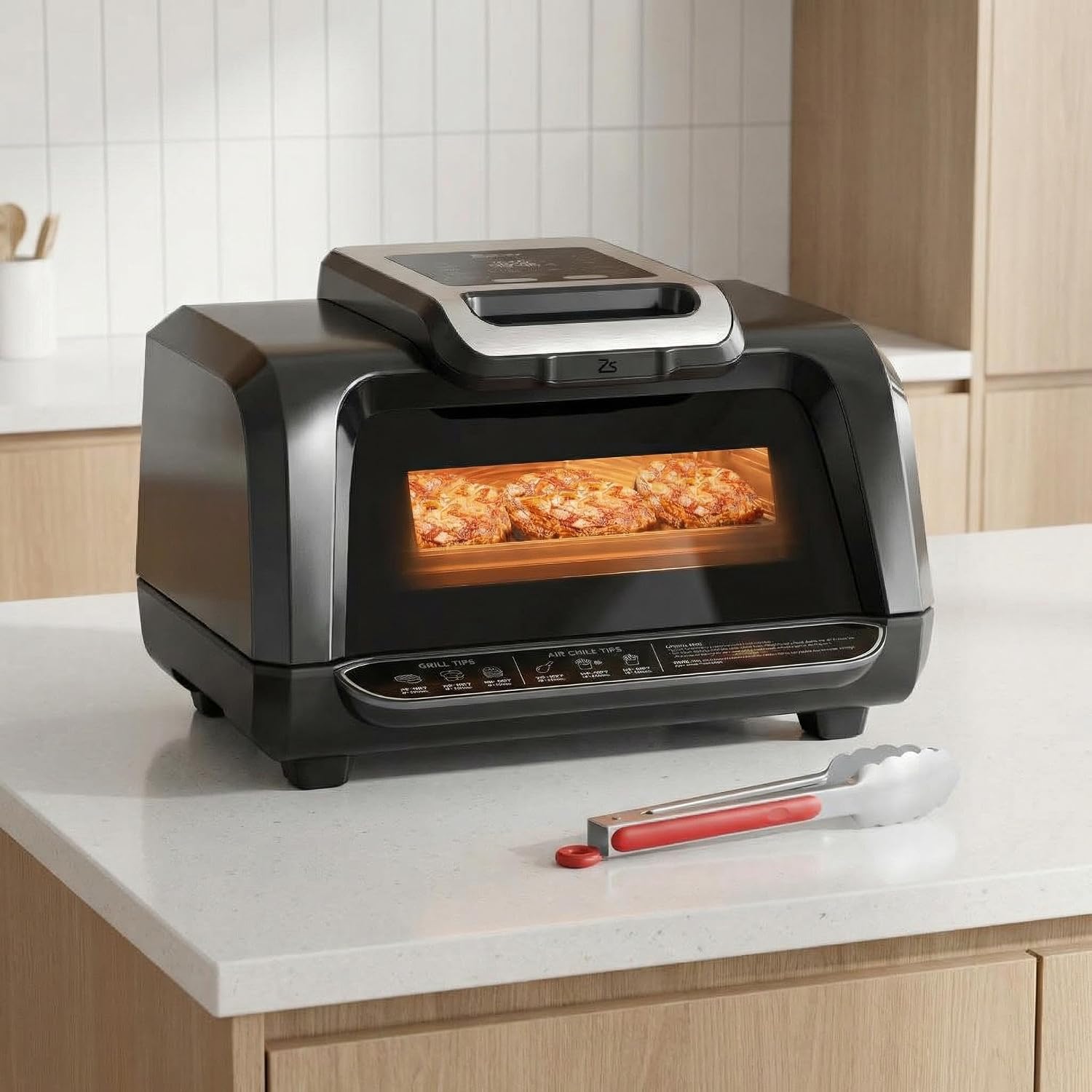 GarveeTech Smokeless Indoor Electric Grill with Viewing Window, 1750W 7-in-1 Air Fryer Oven, Grill, Bake, Roast & Dehydrate at Home – Up to 450°f