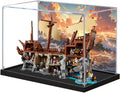 Acrylic Display Case for Lego 21363 The Goonies Pirate Ship Building Set– Dustproof Display Box, Display Box Compatible with Lego 21363-Only Display case (Back Spray Black Base 3)
