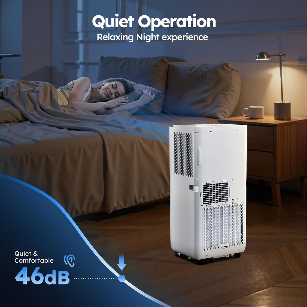 10,000 BTU Smart Air Conditioner with Heat, Auto-Evaporation Portable AC Unit with 4 Modes 2 Speeds/APP/Fast Cooling/Dehumidifier/Fan Mode/24Hrs Timer for Bedroom/Office