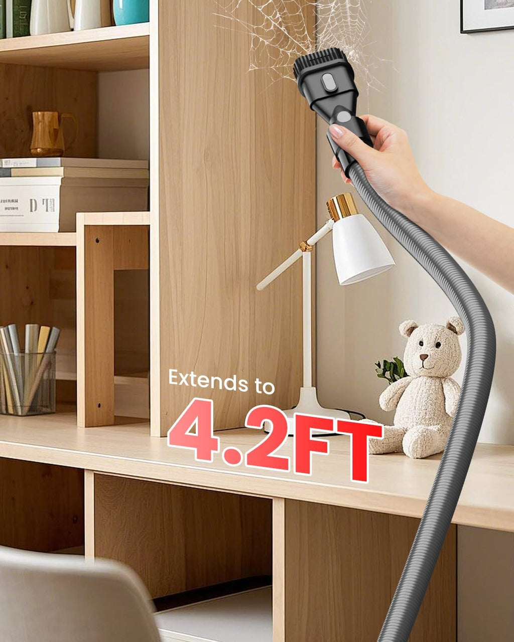 Cordless Vacuum Cleaner for Milwaukee Battery, 7-in-1 Lightweight Stick Vacuum with HEPA Filter, 35KPA Suction, 350W Brushless Motor, 3 Modes for Carpet, Floor, Car (Battery Not Included)