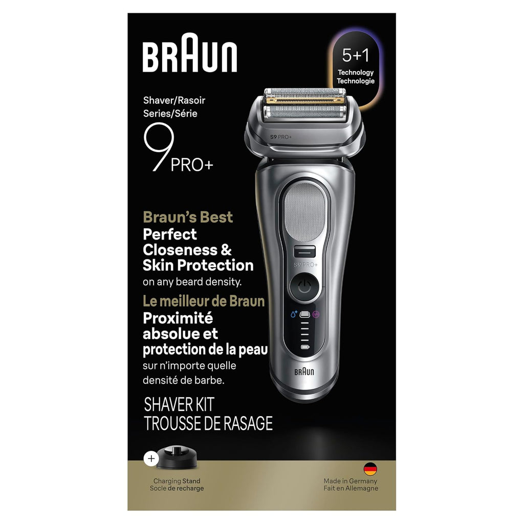 Braun Electric Razor for Men Series 9 PRO+ Electric Foil Shaver with Precision Trimmer, Charging Stand, Face, Beard Clippers, 9617s