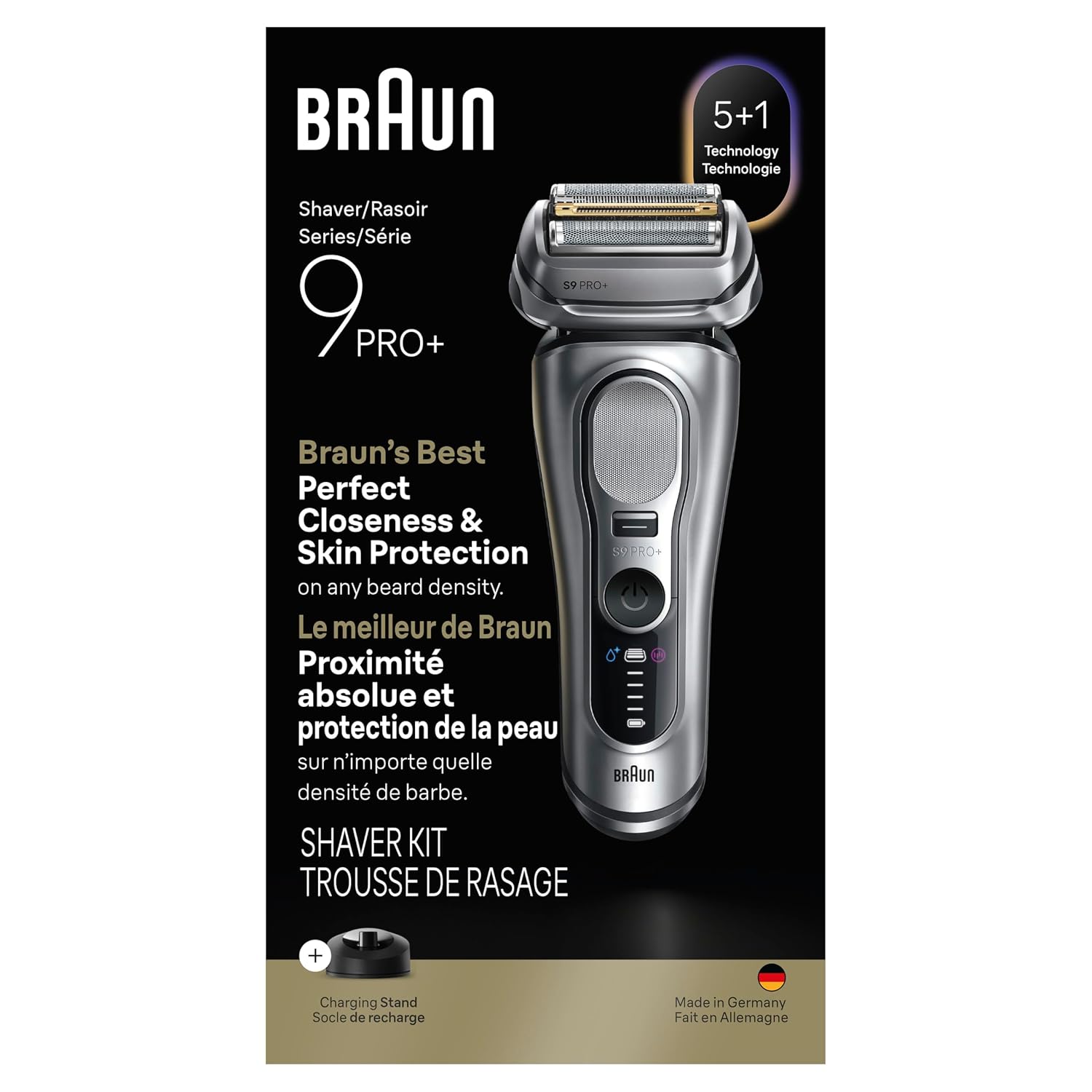 Braun Electric Razor for Men Series 9 PRO+ Electric Foil Shaver with Precision Trimmer, Charging Stand, Face, Beard Clippers, 9617s