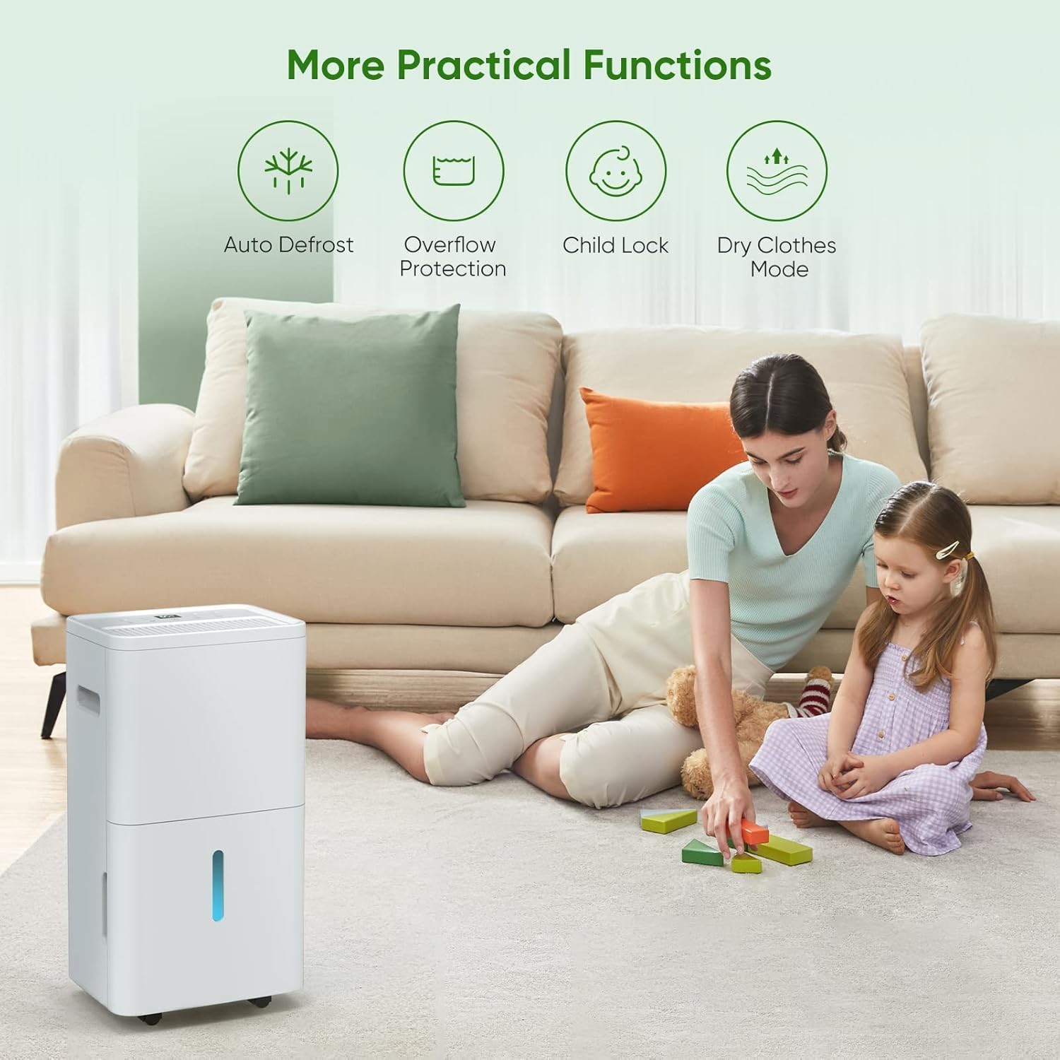 Dehumidifier, Dehumidifier for Basement with Drain Hose Max 70 Pints, Dehumidifiers for Home up to 4,500 Sq. Ft, Ideal for Bedroom, Bathroom & Large Rooms, Humidity Control, Dry Clothes, 24HR Timer