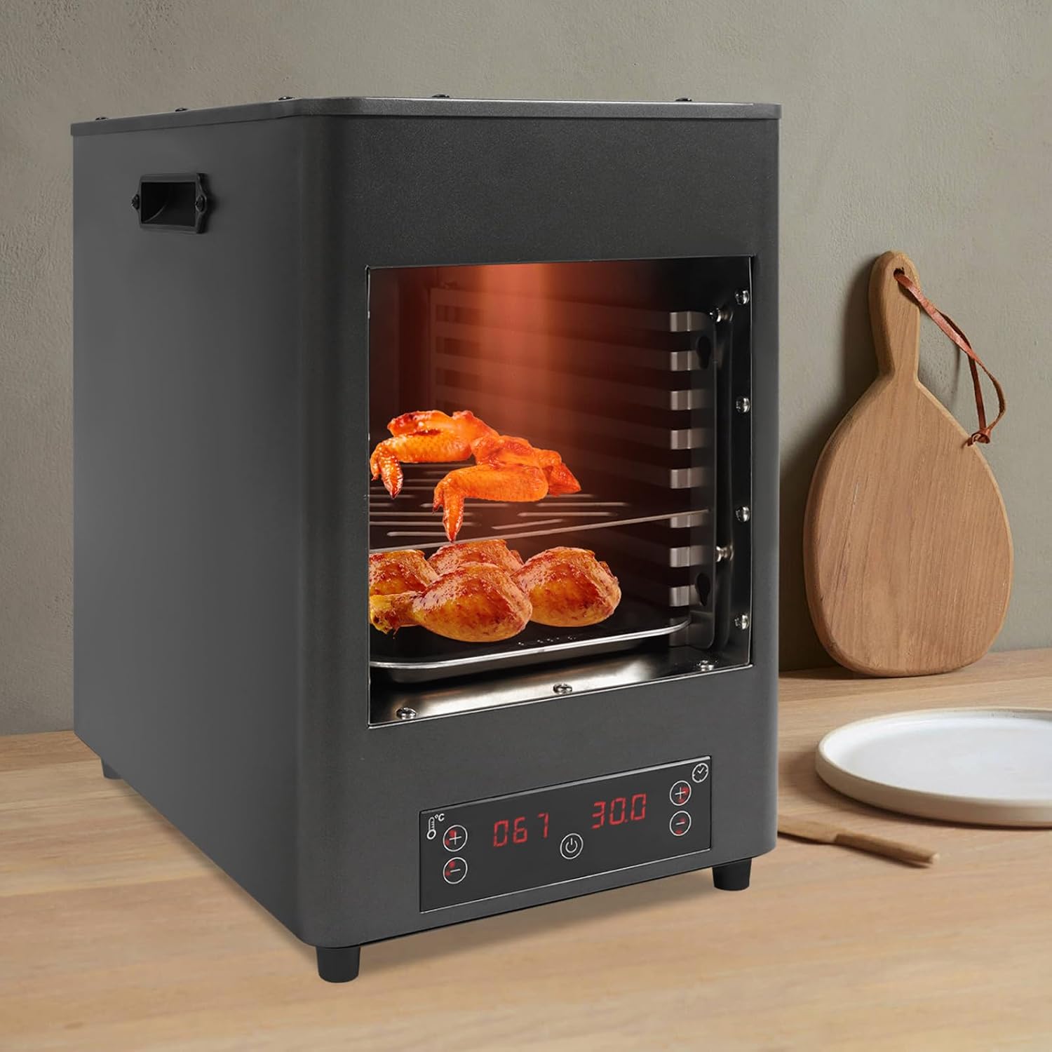 110V Electric Infrared Steak Broiler 1700W Indoor Smokeless Steak Oven Stainless Steel Steak Grill with 10-Tier Adjustable Rack Kitchen Counter Steak Cooker for BBQ, Toast, Pizza, Time&Temp Adjustable