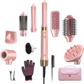 StyleVibe 8-in-1 Air Styler, Dual Voltage Hair Dryer & Blow Dryer Brush with Travel Case - Auto Wrap Curls (L/R), Fast Drying, Thermal Brush for Blowouts & Frizz-Free Volume, No Heat Damage