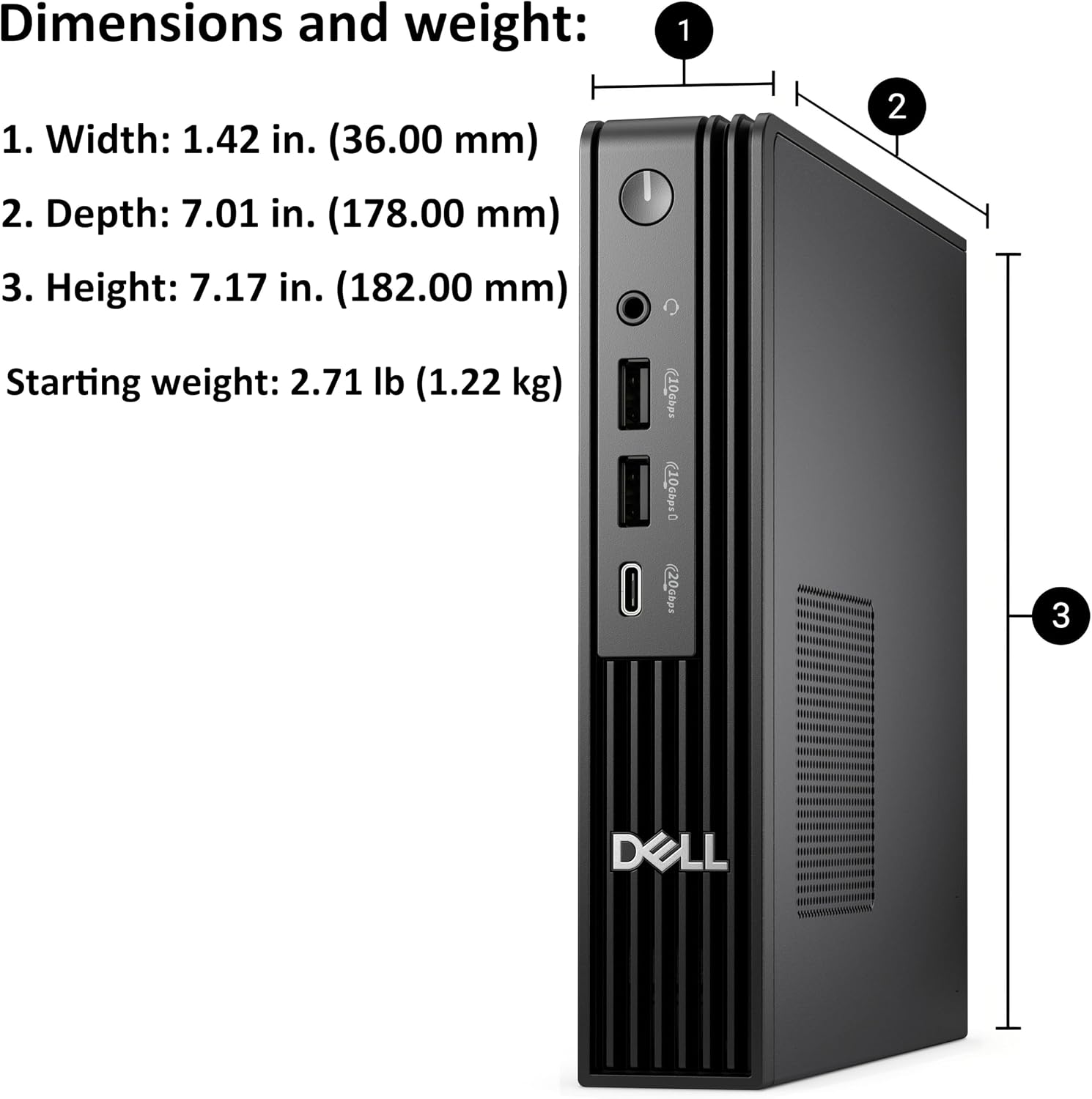 Dell OptiPlex 7020 MFF 7000 Micro Form Factor Mini Business Desktop Computer, 14th Gen Intel 20-Core i7-14700T up to 5.2GHz, 32GB DDR5 RAM, 1TB PCIe SSD, WiFi 6, DisplayPort, HDMI, Windows 11 Pro
