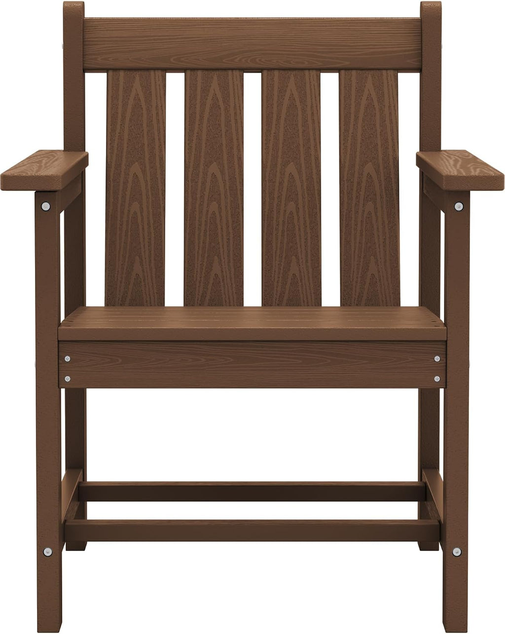 SEWRWALL 3 Pieces Patio Bistro Set, All Weather Adirondack Chair Set with Side Table, HDPE Material Outdoor Patio Furniture Set for Balcony, Porch, Garden, Backyard- Brown