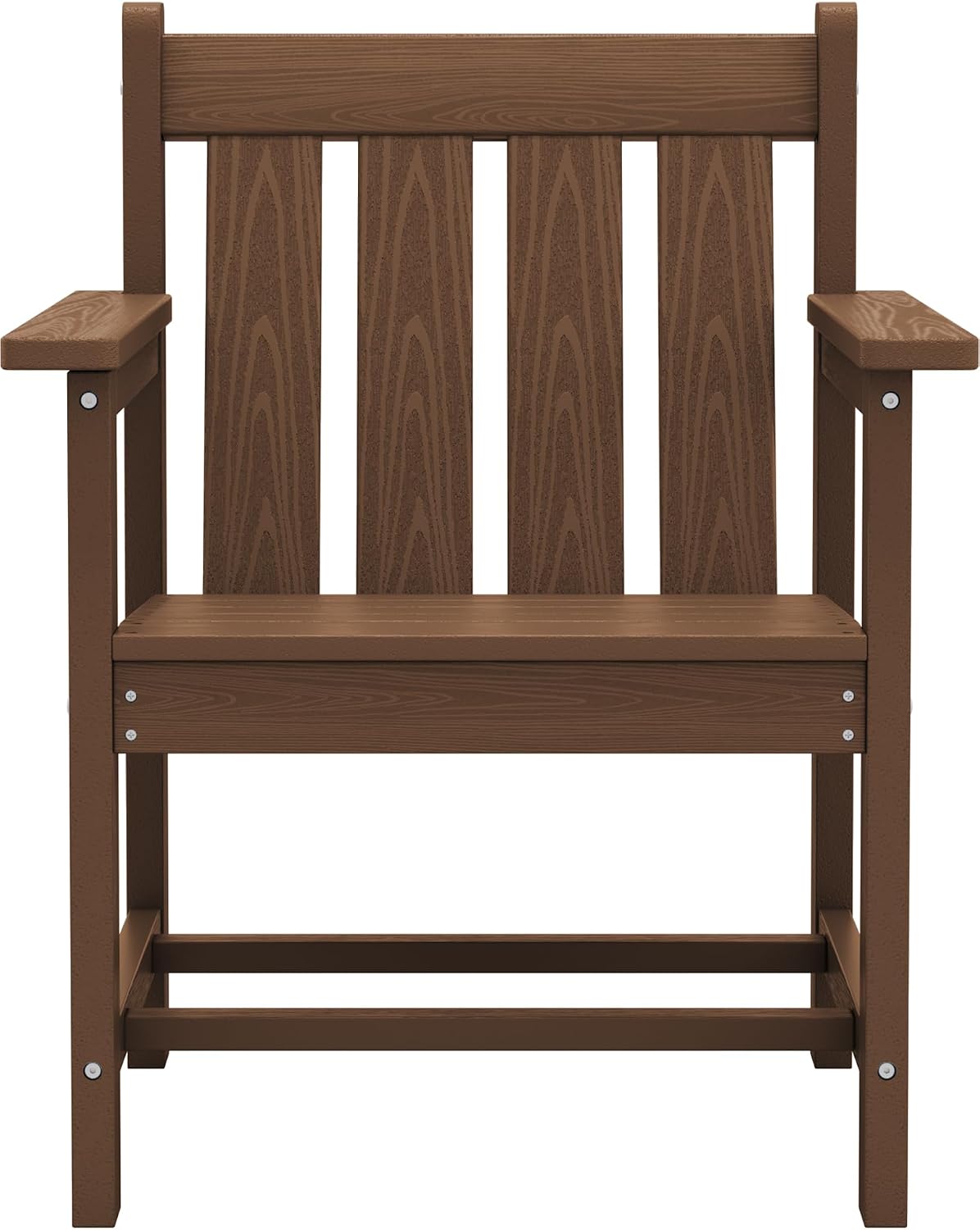 SEWRWALL 3 Pieces Patio Bistro Set, All Weather Adirondack Chair Set with Side Table, HDPE Material Outdoor Patio Furniture Set for Balcony, Porch, Garden, Backyard- Brown