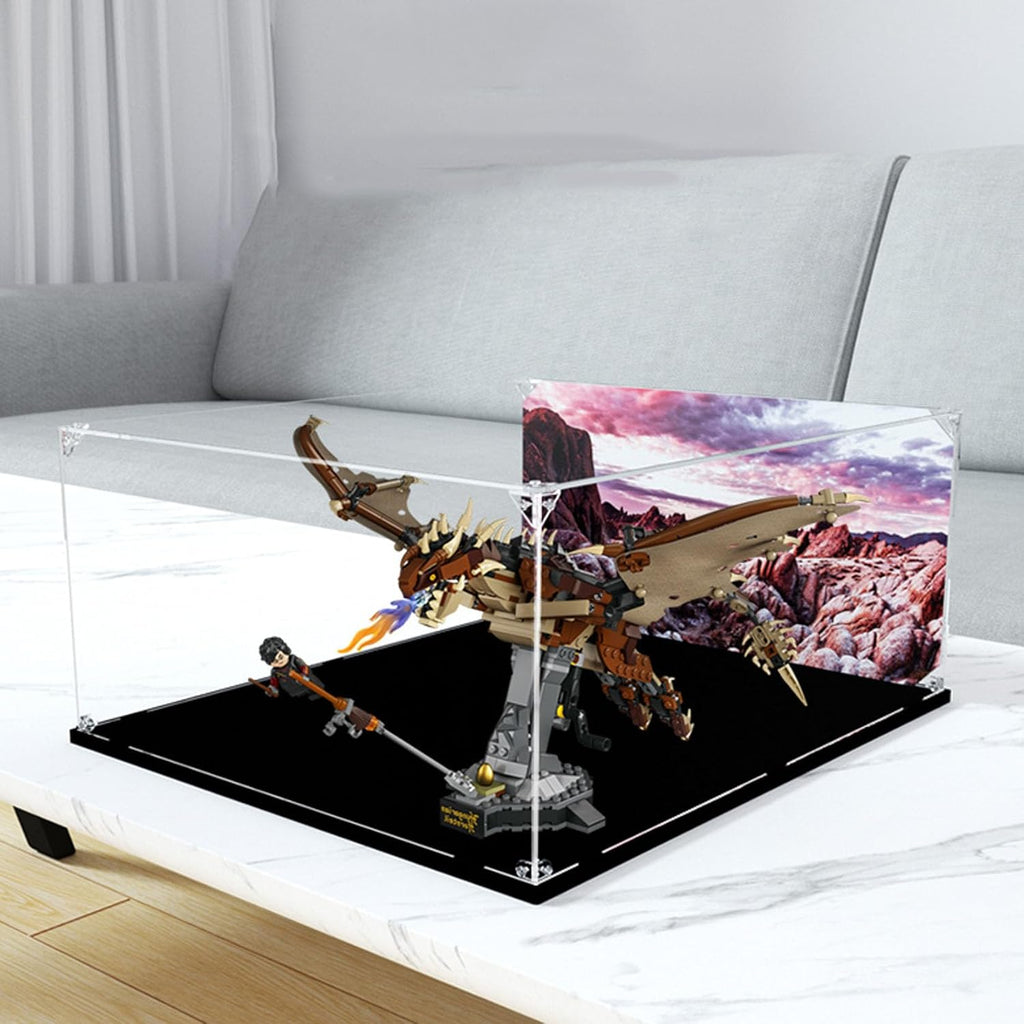 Acrylic Display Case for Lego 76406 Hungarian Horntail Dragon Model - Dustproof Anti-UV Storage Box - Ideal for Collectors (Background B(45*53*23))