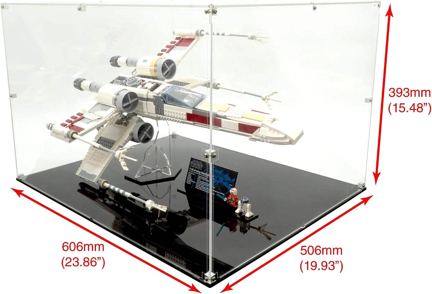 Display Case Compatible with Lego Set 75355 - X-Wing Starfighter - Clear Acrylic Dustproof Showcase - Set Not Included