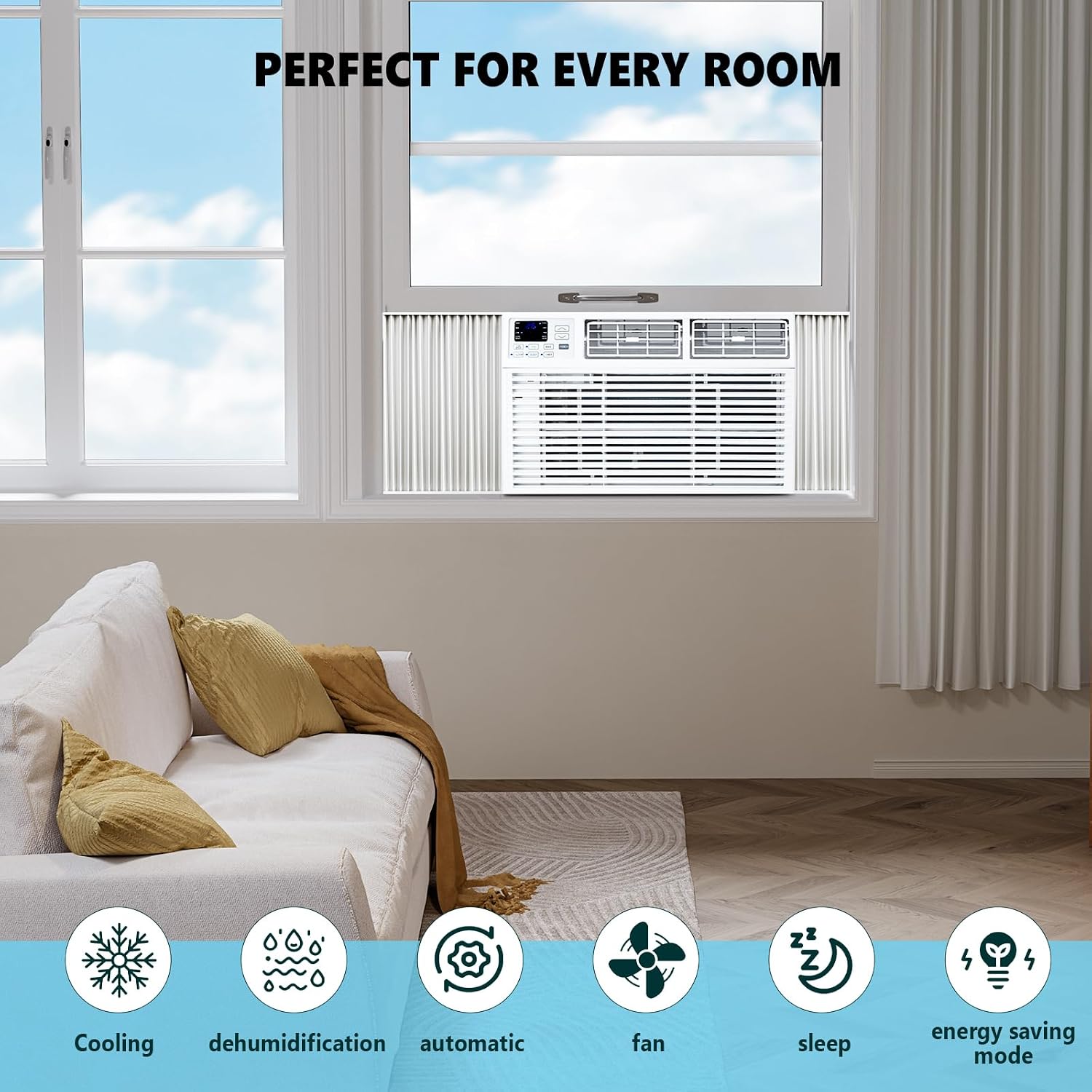 Electactic Window Air Conditioner, 14000 BTU Window AC Unit, Cooling Room 700sq.ft, Fast Cooling, 24H Timer,Dehumidifier Mo, Energy Saving, Remote Control for Living Room, Bedroom, Office