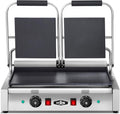 KWS FM-23 3400W Electric Panini Press Maker with Smooth Top & Bottom Plates Sandwich Toasting Grill – 19″ X 9″ Cooking Surface
