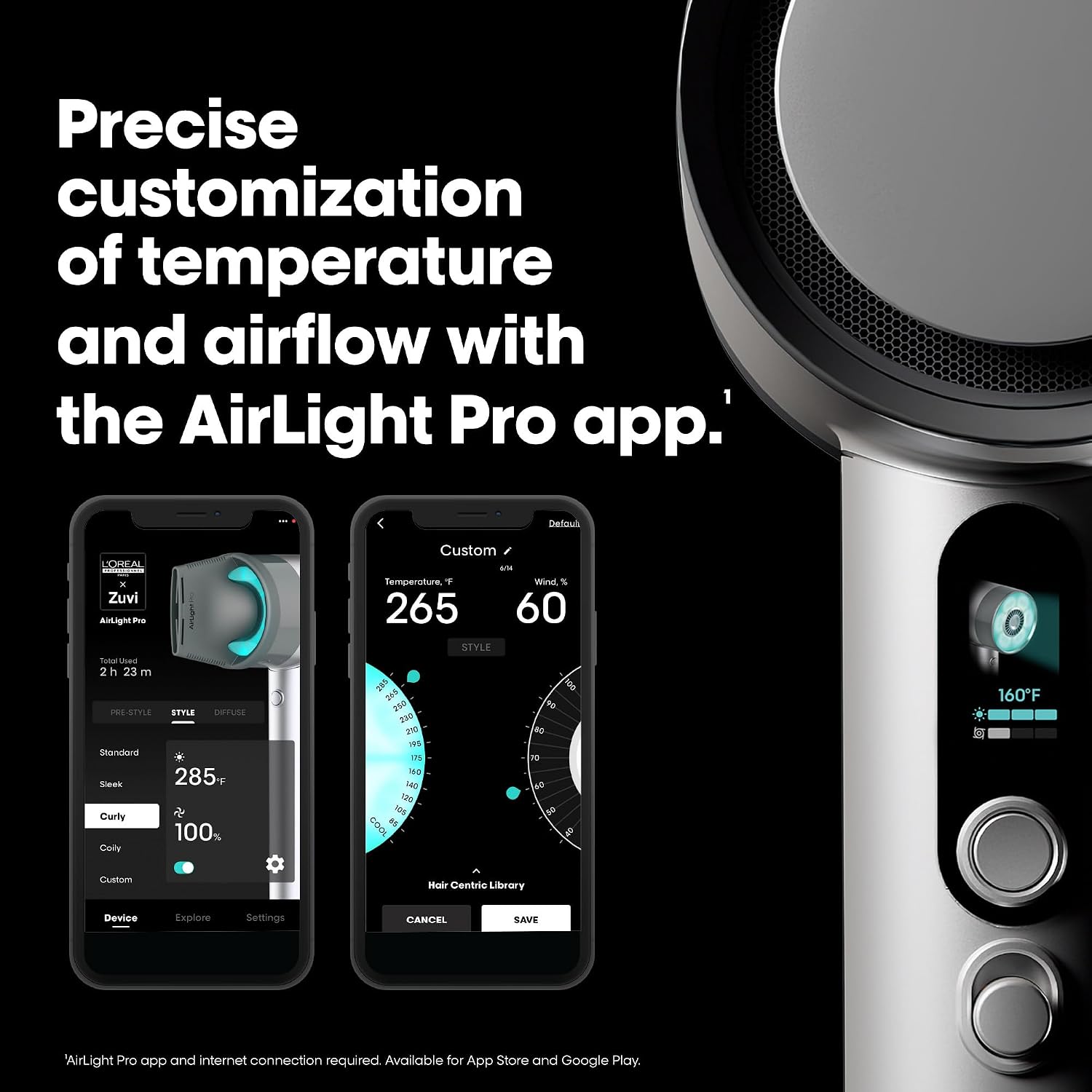 AirLight Pro Hair Dryer - Augmented with Infrared Light, Tested on All Hair Types, Fast Drying Without Damage
