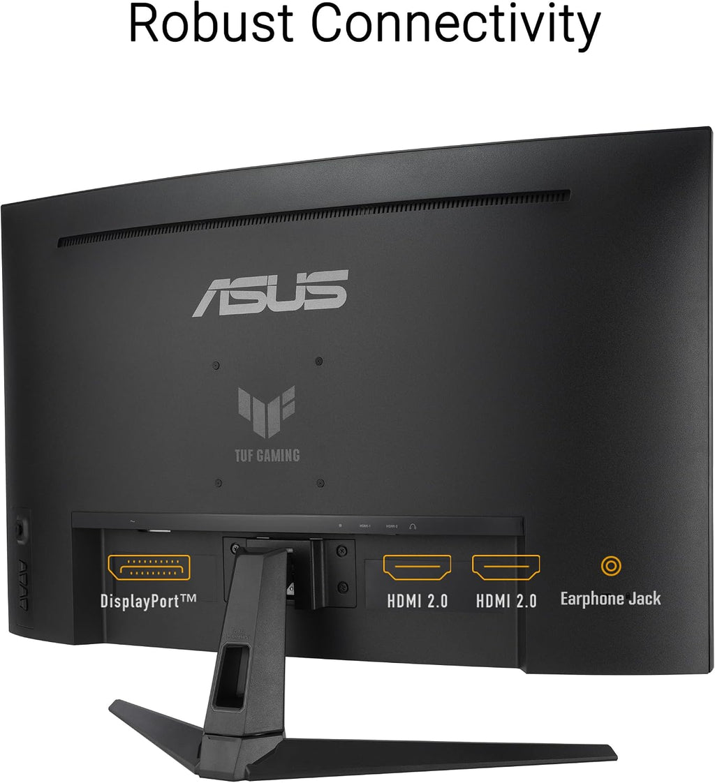 ASUS TUF Gaming 31.5' 1440P Curved HDR Gaming Monitor (VG32WQ3B) – QHD (2560 x 1440), 180Hz, 0.5ms, 1500R, Extreme Low Motion Blur, FreeSync, 90% DCI-P3, Shadow Boost, DisplayWidget, 3 yr Warranty