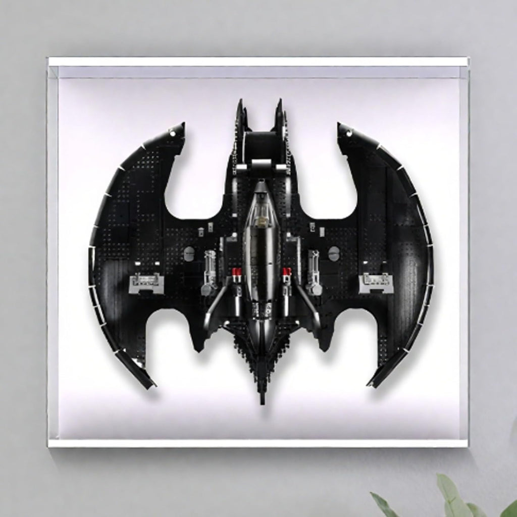 Acrylic Display Case for Lego 76161 Batwing Fighter Jet, Dustproof Box, Storage Box, Transparent Box, Display Box Compatible with 76161 (Box Only) (White)