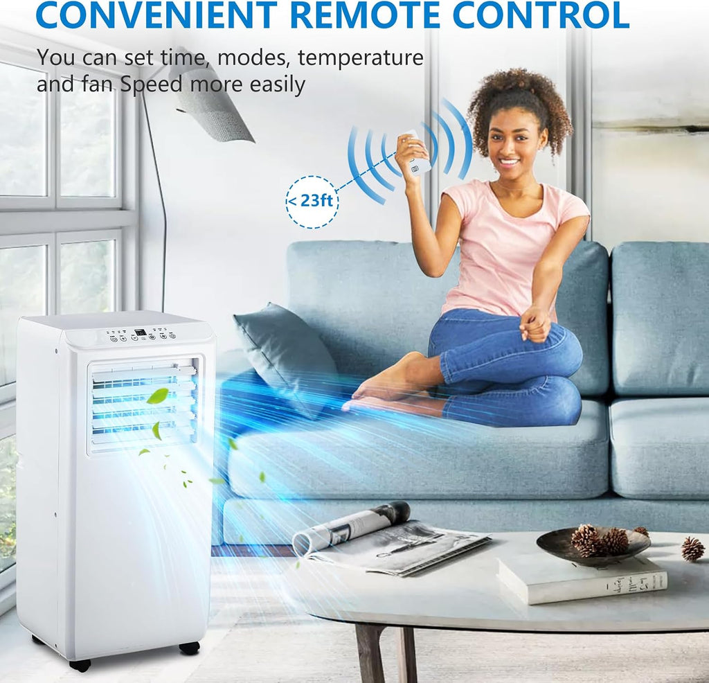 Portable Air Conditioner 3 in 1 with Remote Cool, KOKEBREN 10000 BTU(ASHRAE) / 6500 BTU (SACC), Dehumidifier & Fan Modes For Home Up To 450 Sq.Ft, Installation Kit For Room, Office, Dorm, Bedroom