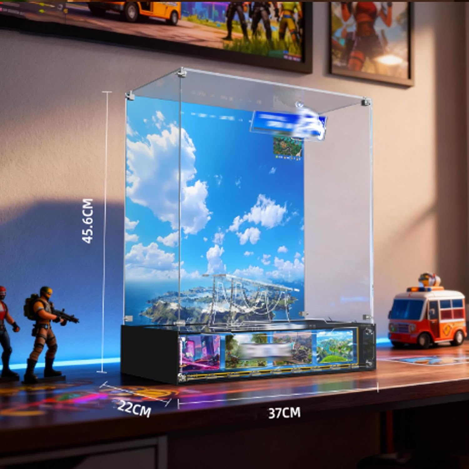 Acrylic Display case for Lego 77073 Battle Bus - dustproof with uv Protection,Custom Fit for Lego 77073 Model - Collector's Edition(Model not Included)