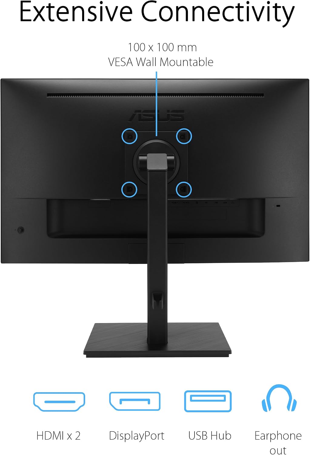 ASUS 27' 4K Business Monitor (VA27UQSB) - UHD (3840 x 2160), IPS, Frameless, HDR10, DisplayPort, Dual HDMI, Speakers, Eye Care, Ergonomic, pivot, swivel, height adjustable, DisplayWidget, 3yr warranty
