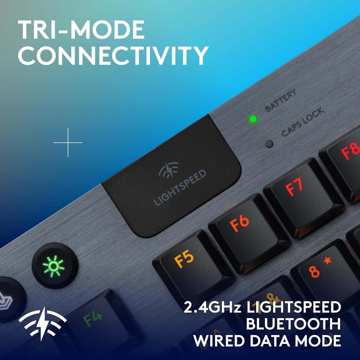 Logitech G915 X Lightspeed TKL Low-Profile Wireless Gaming Keyboard, Double-Shot PBT Keycaps, Fully Programmable Keys, RGB Backlighting, Sleek Aluminum Finishing, GL Blue Clicky - PC/Mac - Black